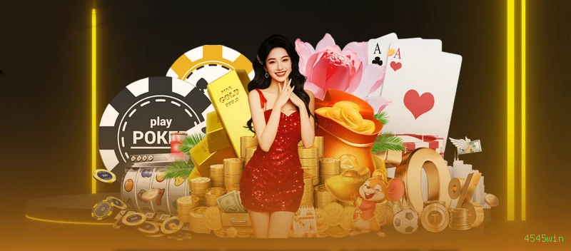 Imagem promocional do cassino online da 4545win mostrando jogos ao vivo